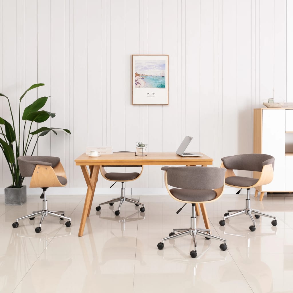 Swivel dining chairs 4 pcs. Taupe fabric