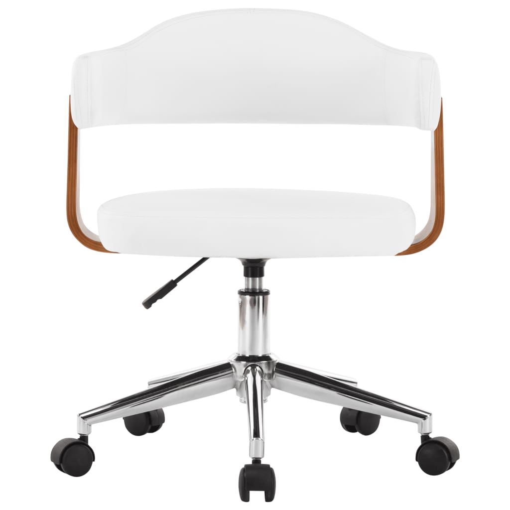 Dining chairs 2 pcs. Swivel white bentwood and imitation leather