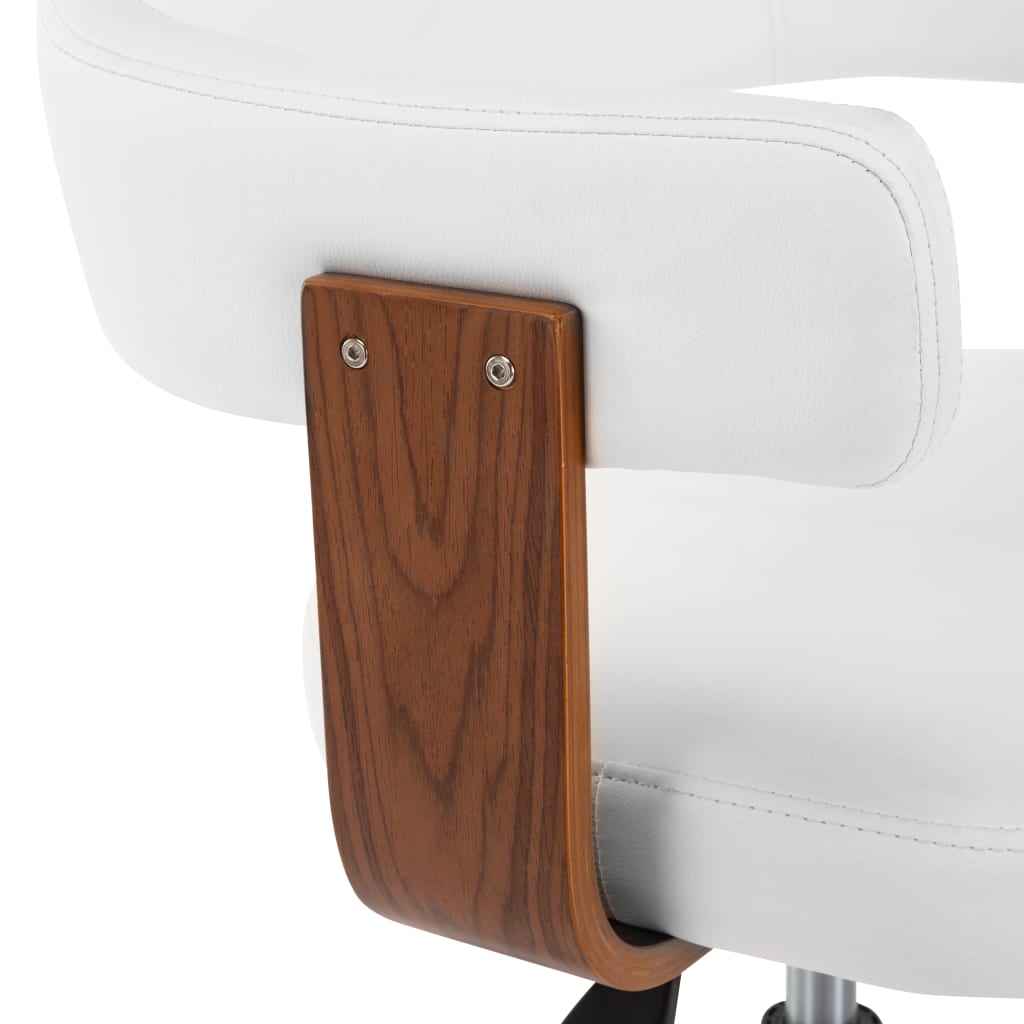 Dining chairs 2 pcs. Swivel white bentwood and imitation leather