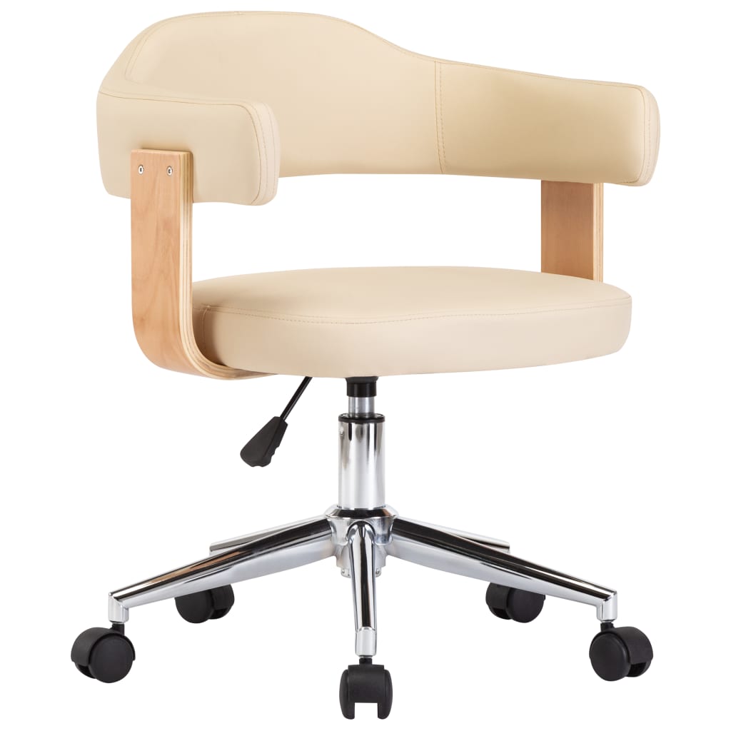 Dining chairs 2 pcs. Swivel cream faux leather