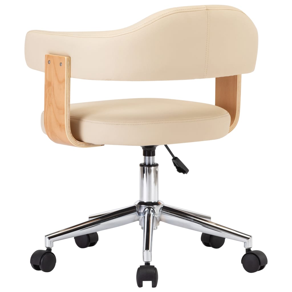 Dining chairs 2 pcs. Swivel cream faux leather