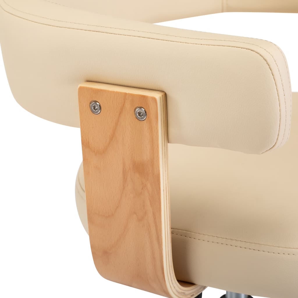 Dining chairs 2 pcs. Swivel cream faux leather