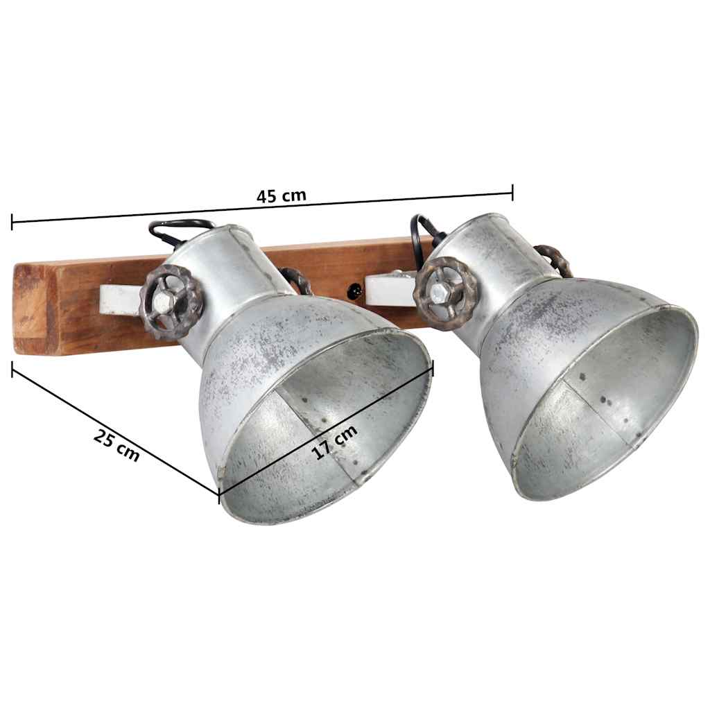 Wandlampe Industriestil Silbern 45x25 cm E27