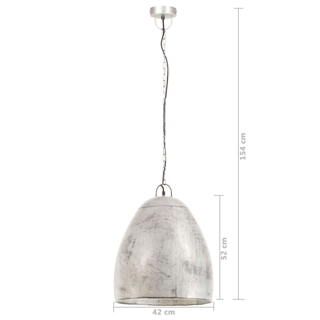 Hängelampe Industriestil 25 W Silbern Rund 42 cm E27