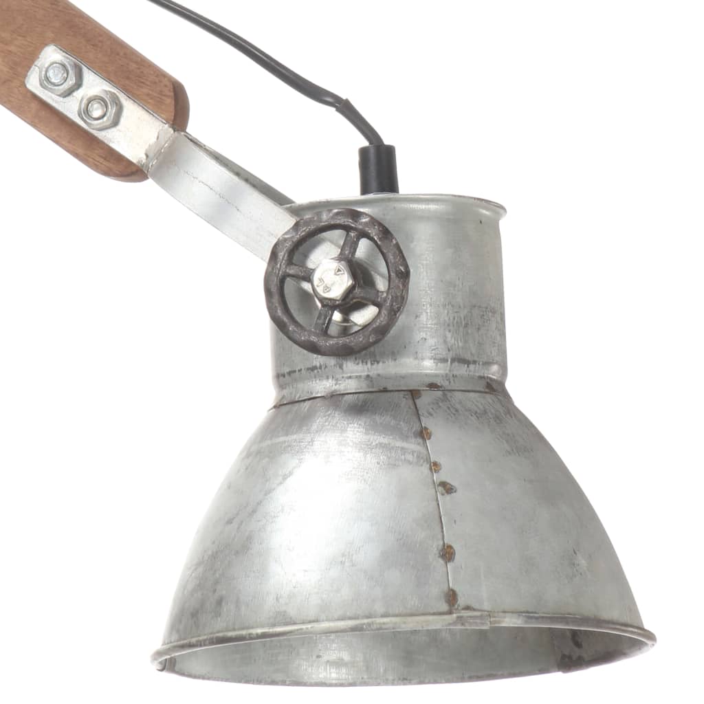 Wall light industrial style silver round E27