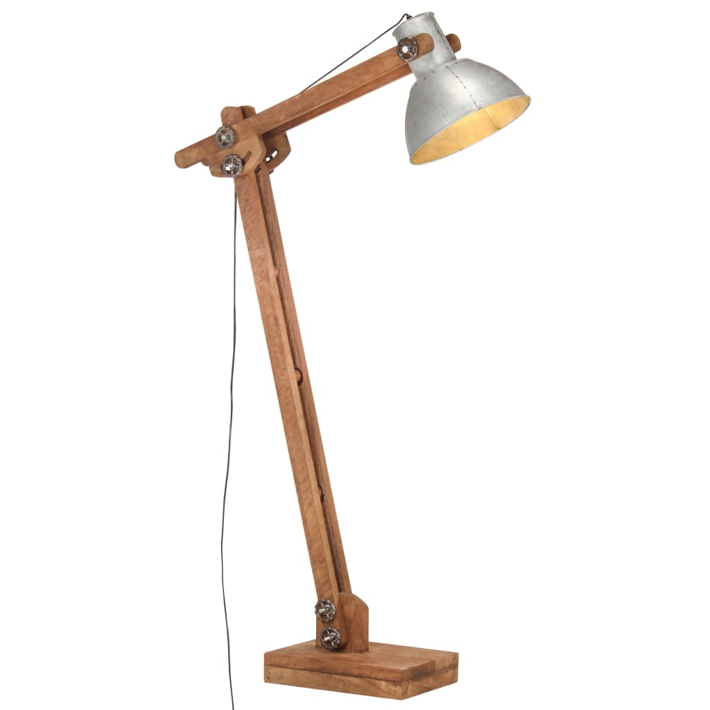 Floor lamp silver mango solid wood E27