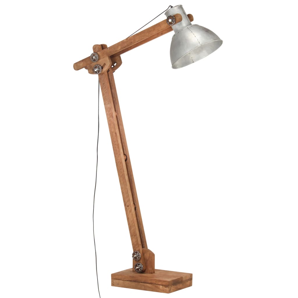 Floor lamp silver mango solid wood E27