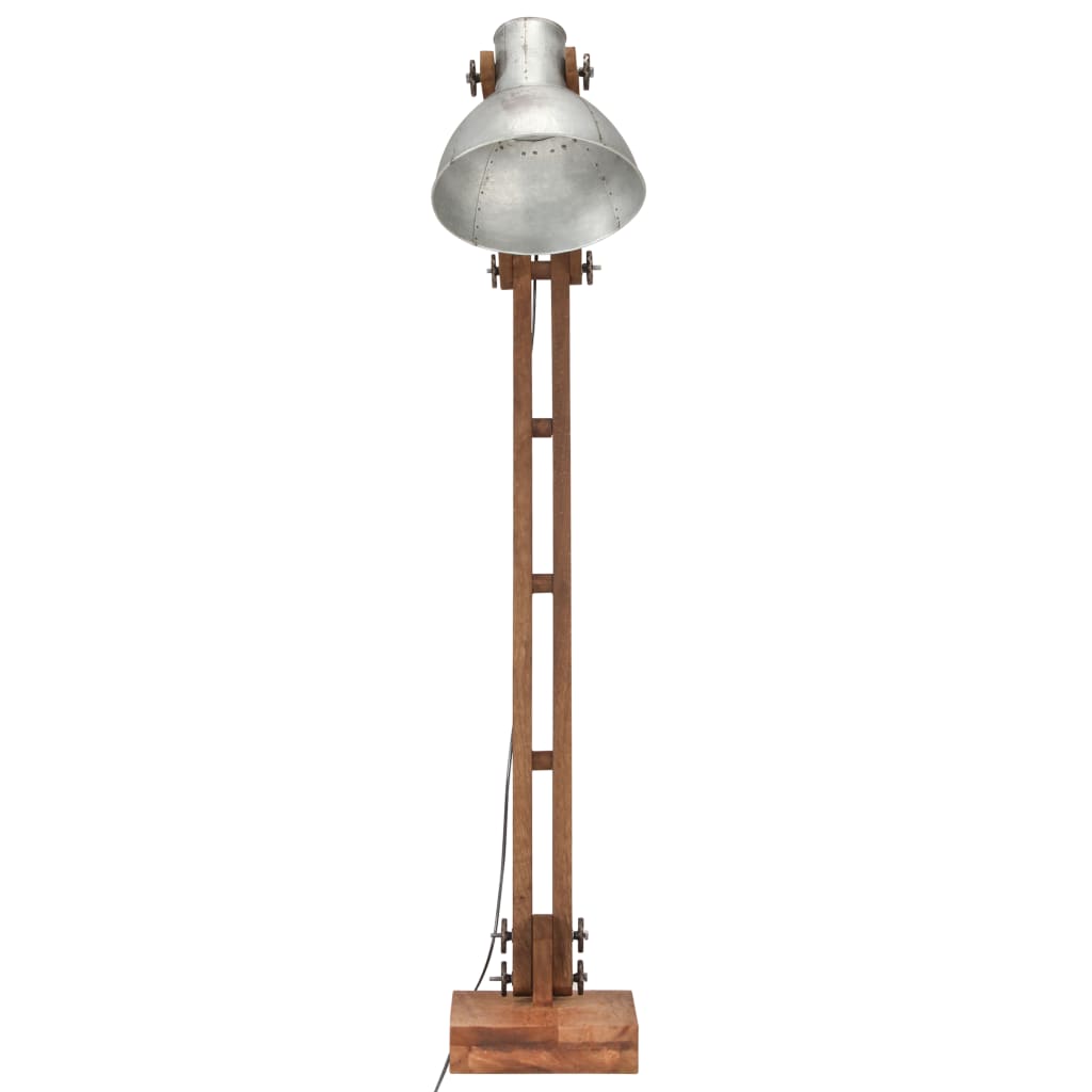Floor lamp silver mango solid wood E27