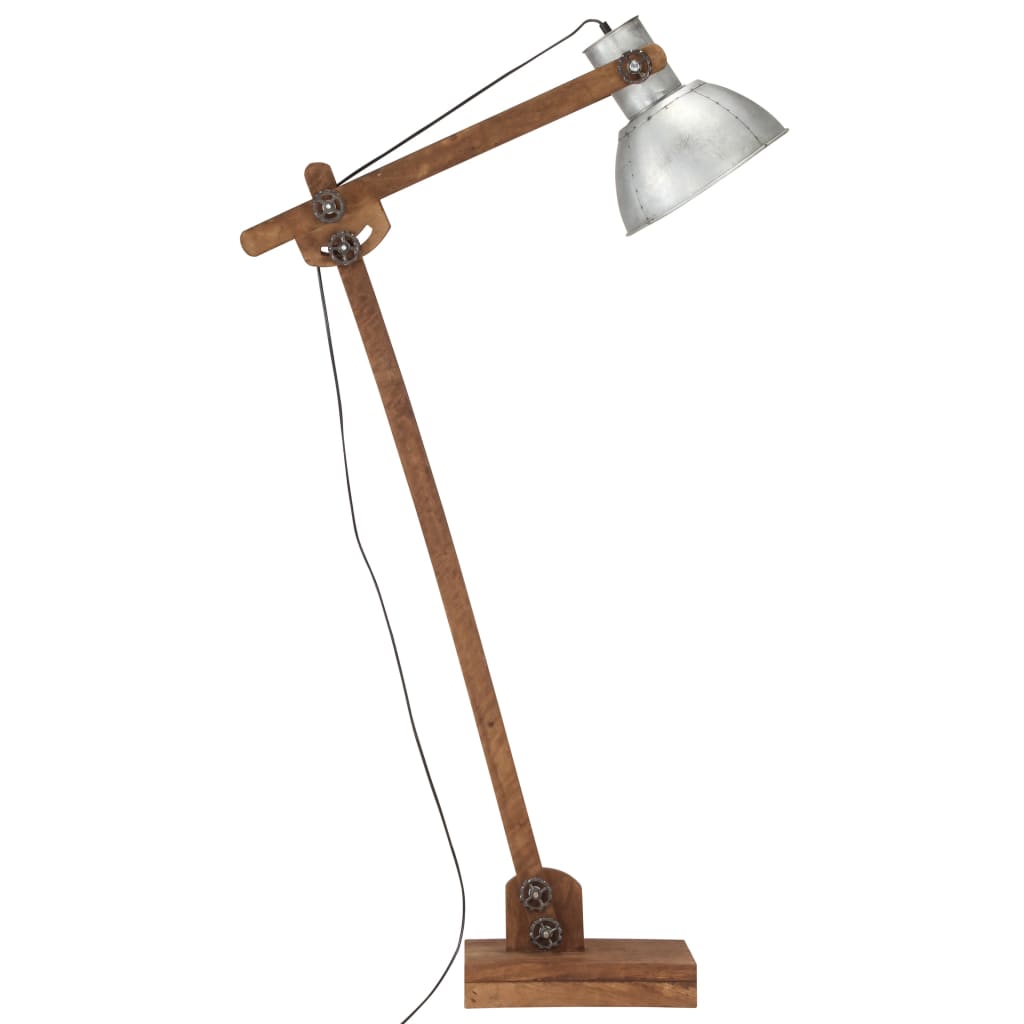 Floor lamp silver mango solid wood E27