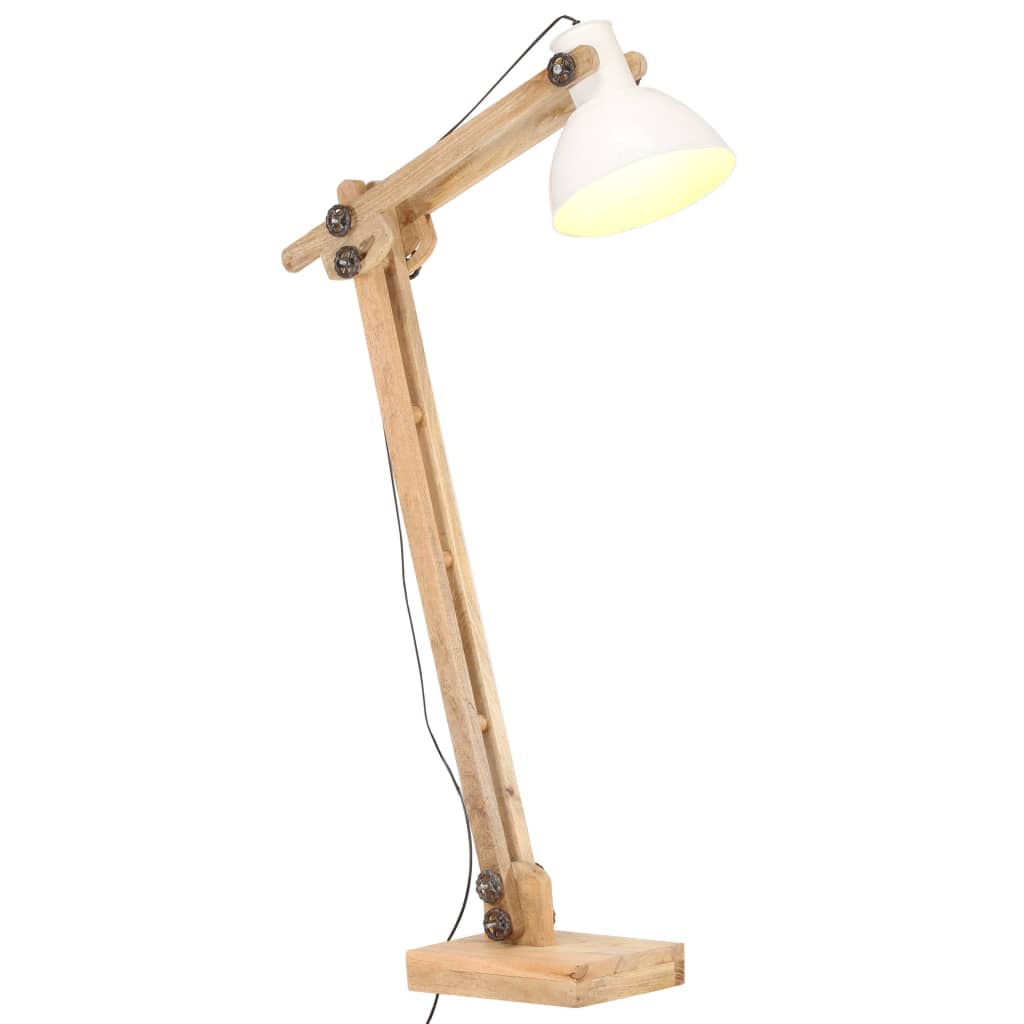 Floor lamp white mango solid wood E27