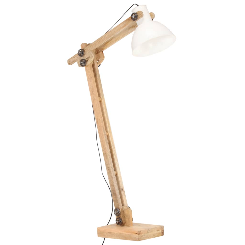 Floor lamp white mango solid wood E27