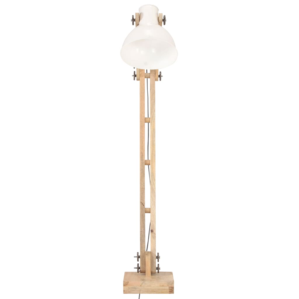Floor lamp white mango solid wood E27