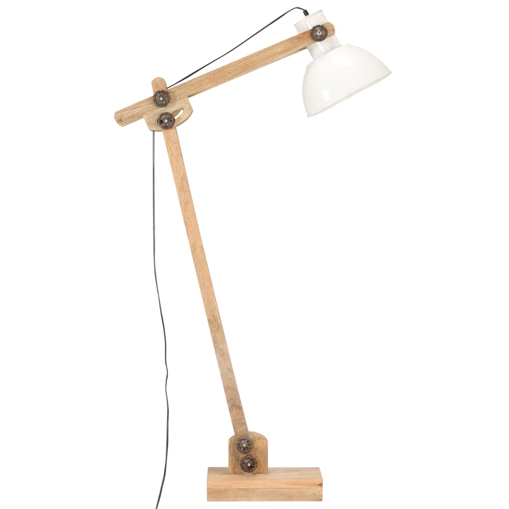 Floor lamp white mango solid wood E27