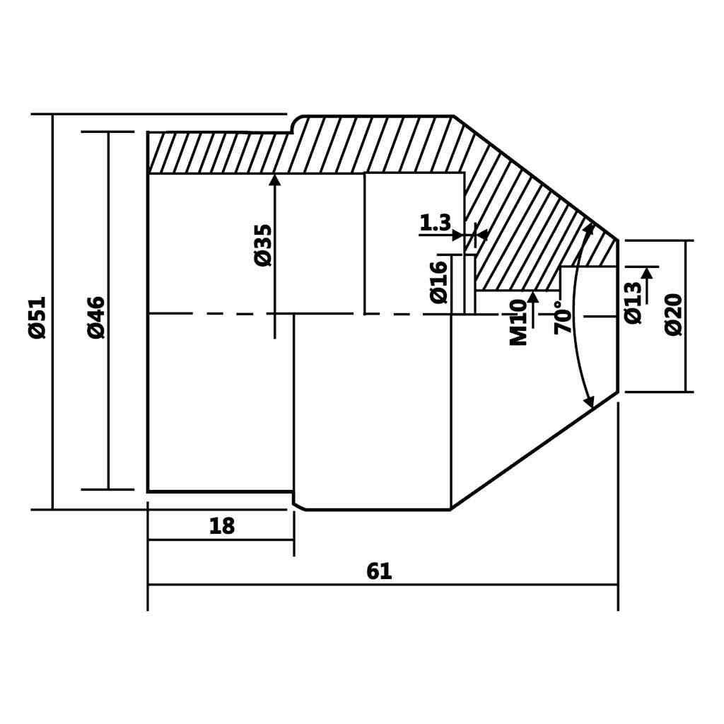 Zentrierspitze MT2 20 bis 51 mm