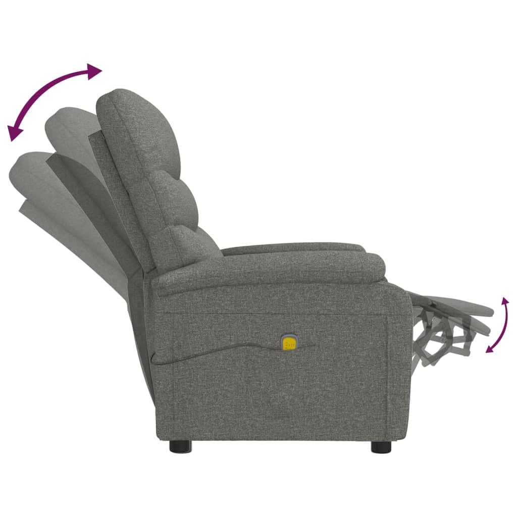 Fauteuil de massage tissu gris foncé