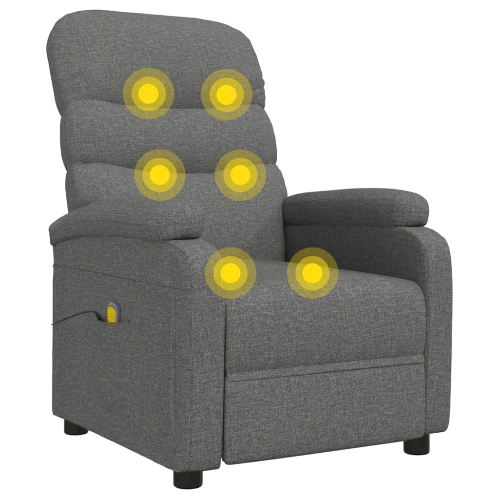 Fauteuil de massage tissu gris foncé