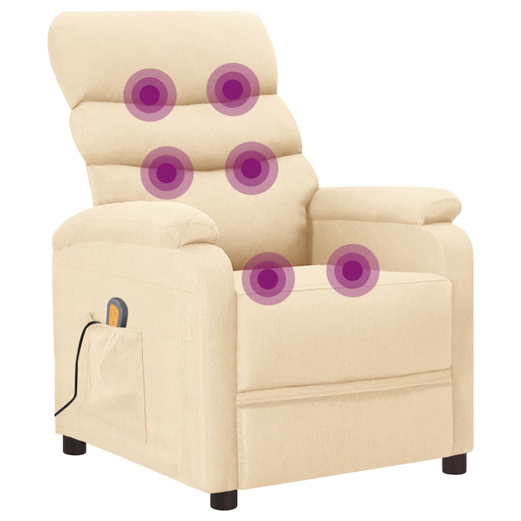 Fauteuil de massage tissu crème