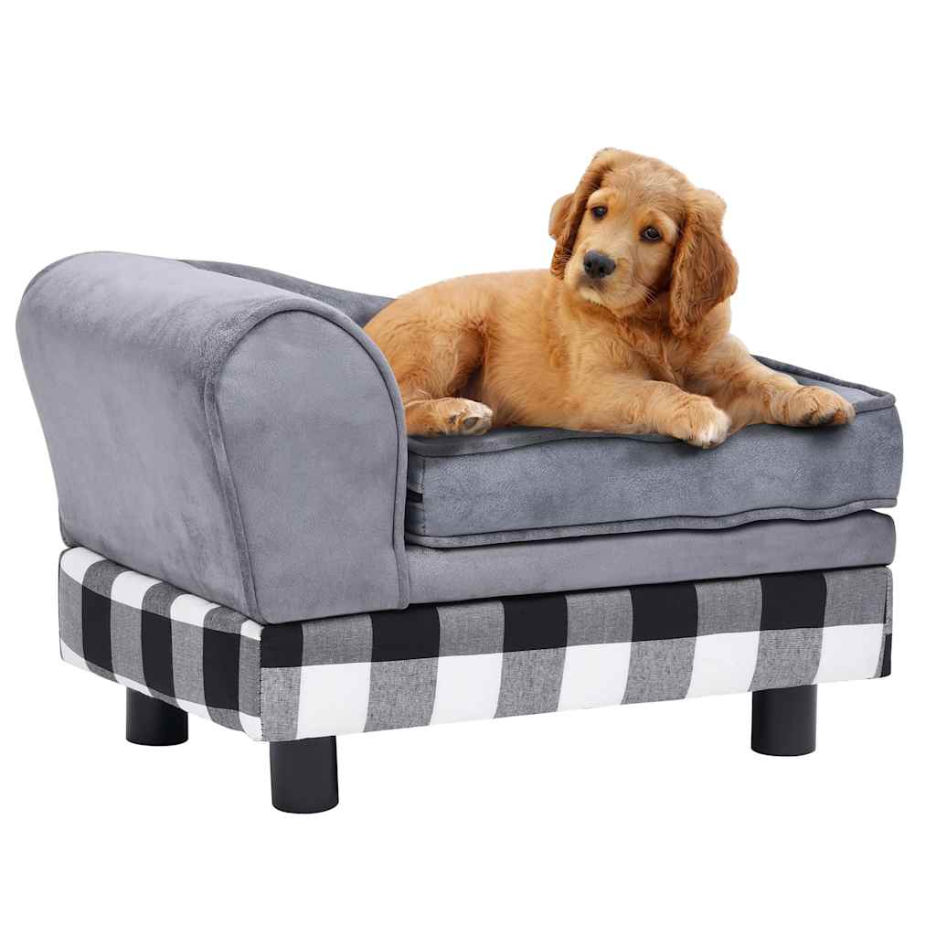 Hundesofa Grau 57x34x36 cm Plüsch