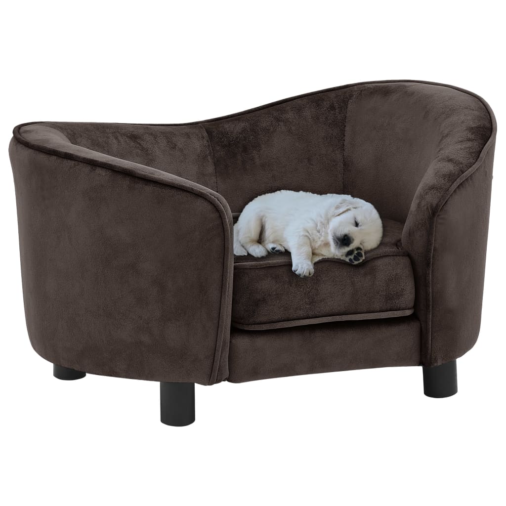 Dog sofa brown 69x49x40 cm plush