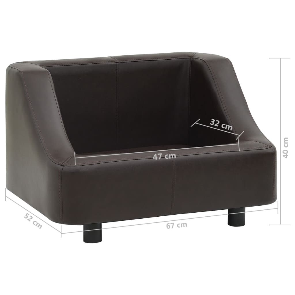 Hundesofa Braun 67x52x40 cm Kunstleder