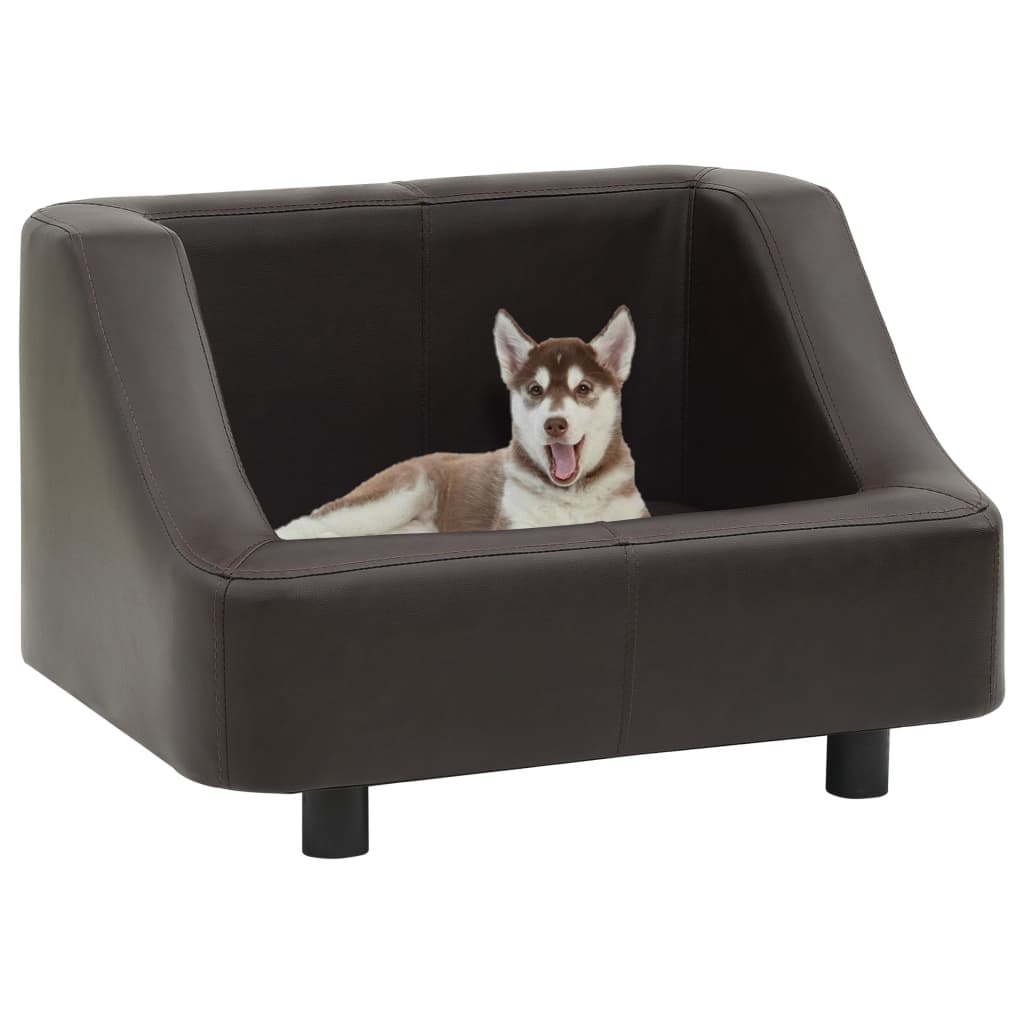Hundesofa Braun 67x52x40 cm Kunstleder