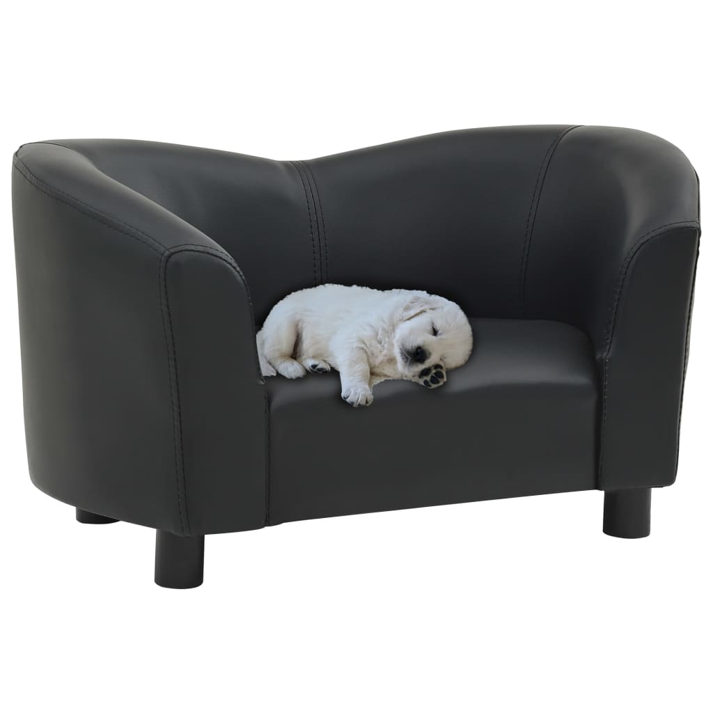 Dog sofa black 67x41x39 cm artificial leather