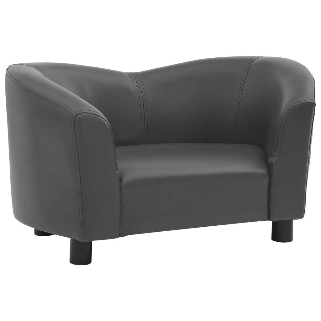 Dog sofa grey 67x41x39 cm artificial leather