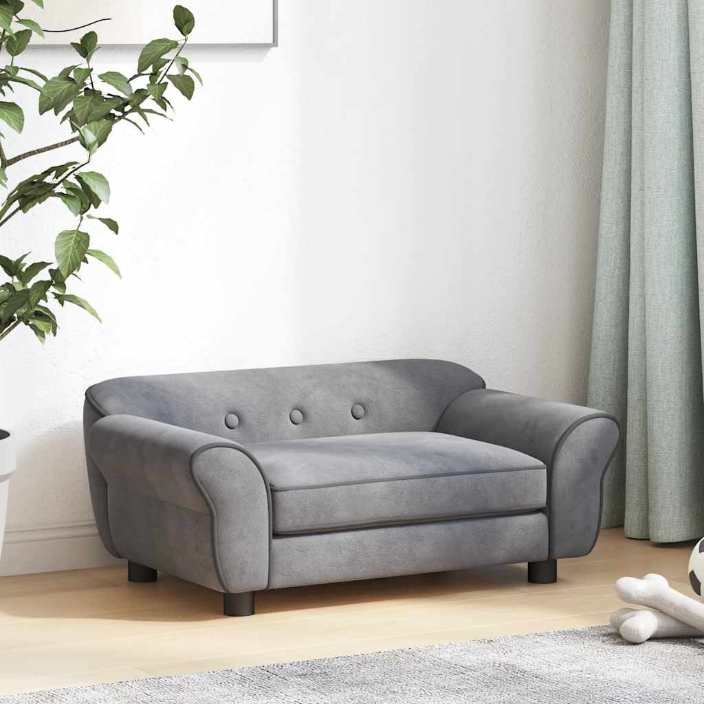 Canapé pour chien gris 72x45x30 cm peluche