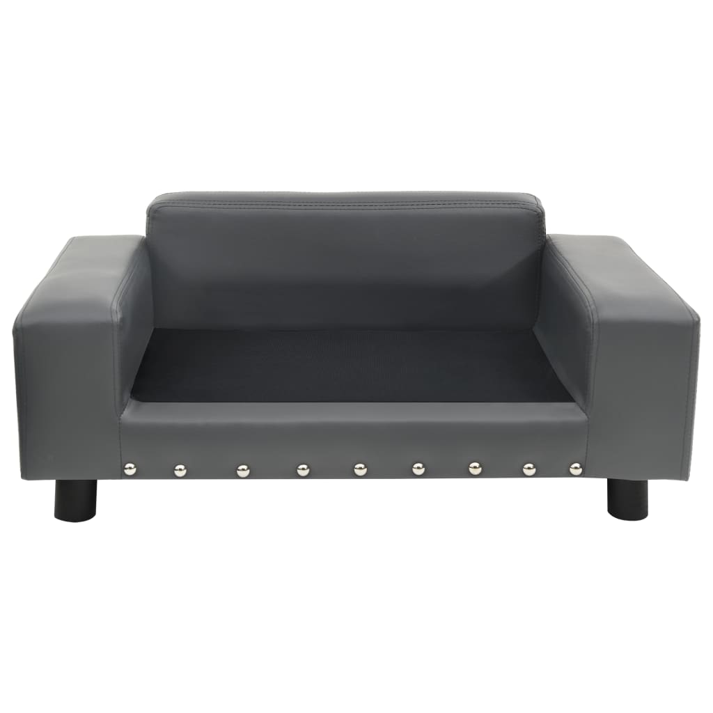 Canapé pour chien gris 81x43x31 cm en peluche et simili cuir