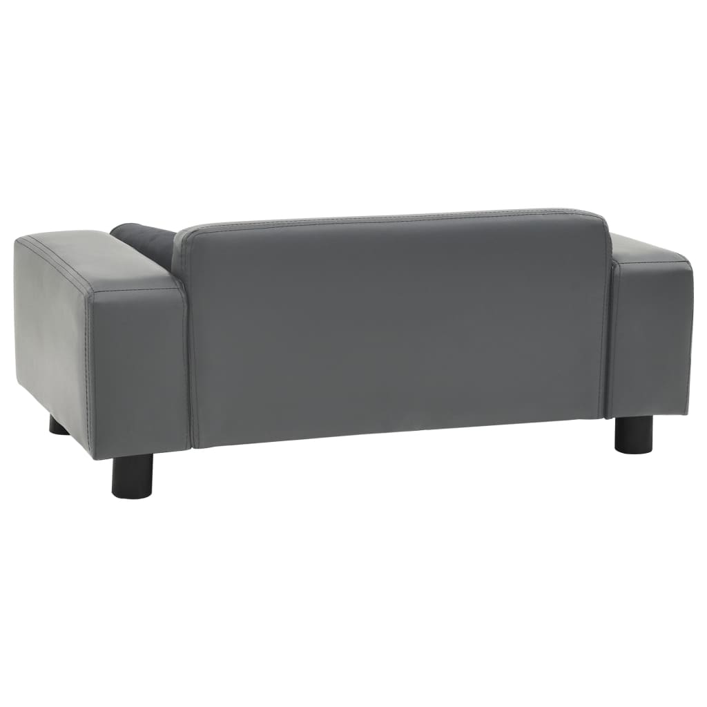 Canapé pour chien gris 81x43x31 cm en peluche et simili cuir