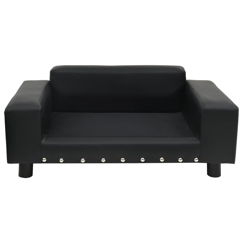 Canapé pour chien noir 81x43x31 cm peluche et simili cuir