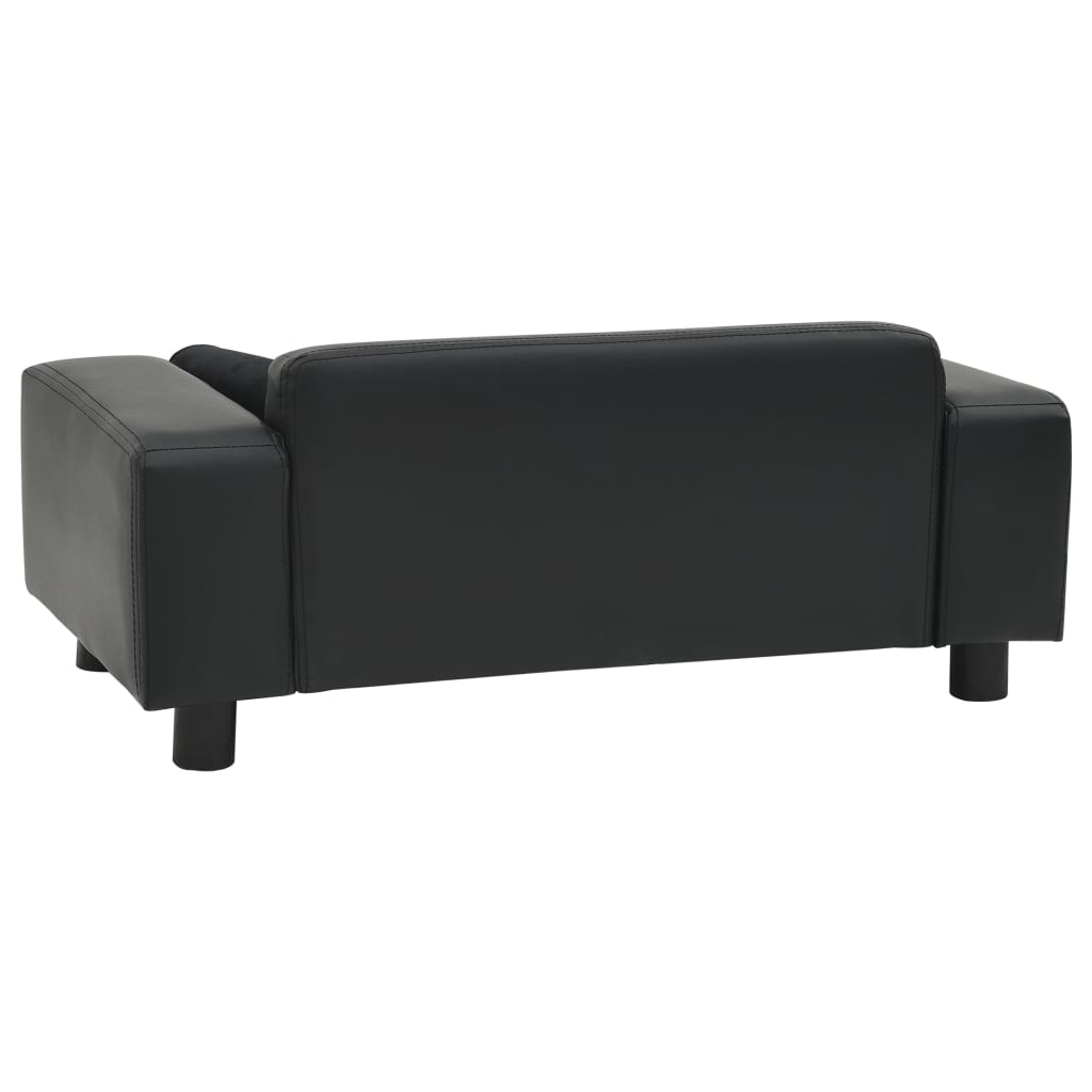 Dog sofa black 81x43x31 cm plush and imitation leather