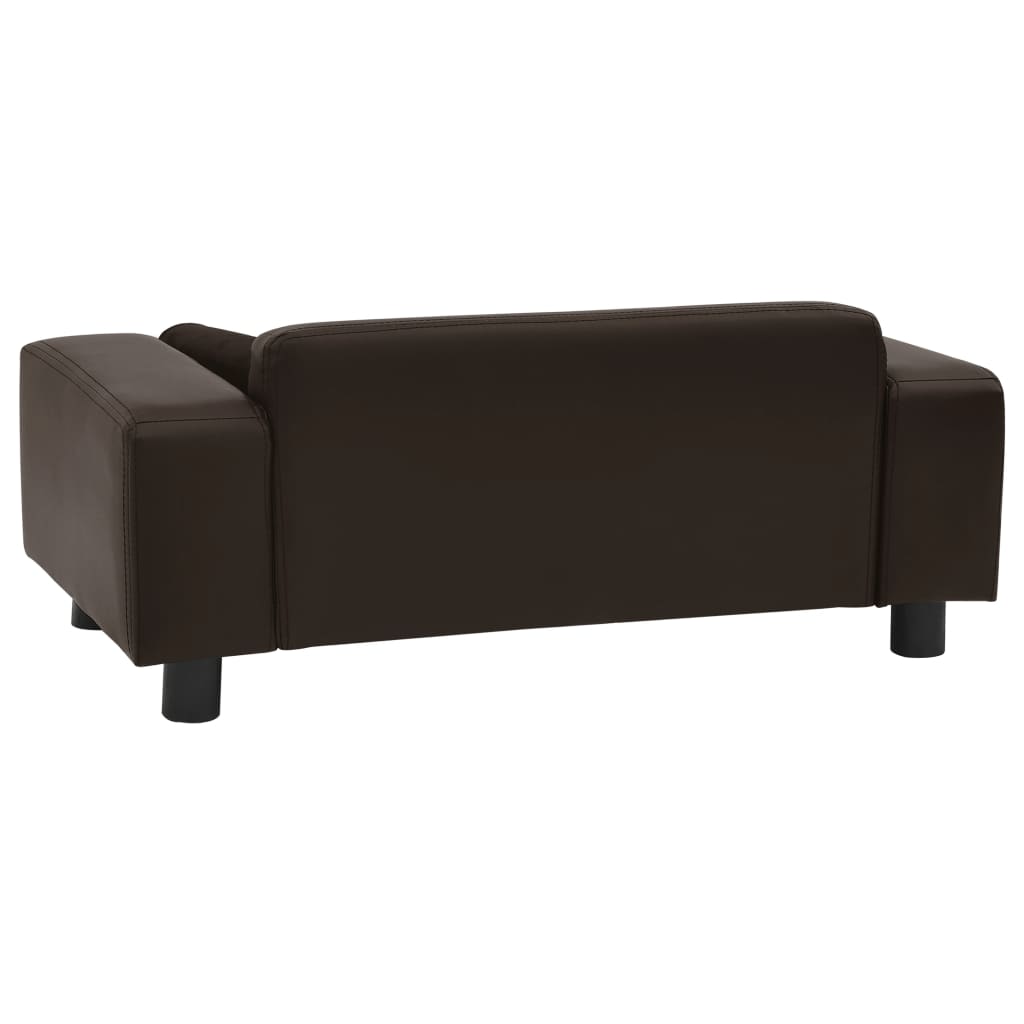 Dog sofa brown 81x43x31 cm plush and imitation leather