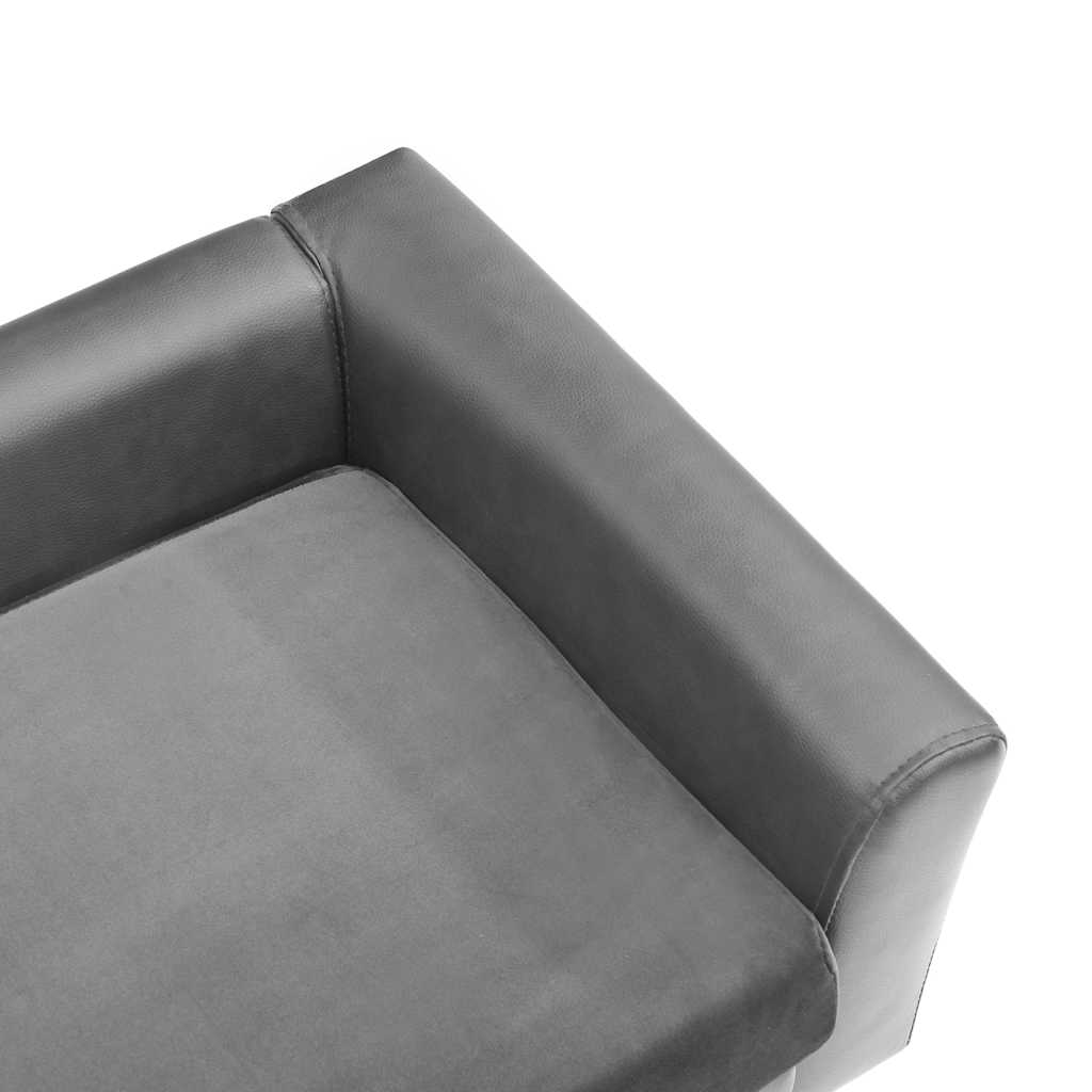 Canapé pour chien gris 60x43x30 cm en peluche et simili cuir