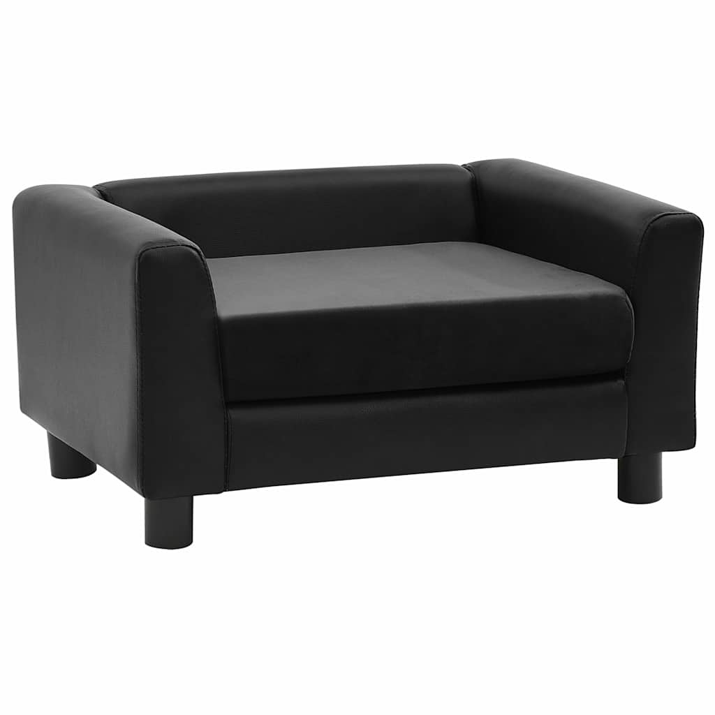 Canapé pour chien noir 60x43x30 cm en peluche et simili cuir