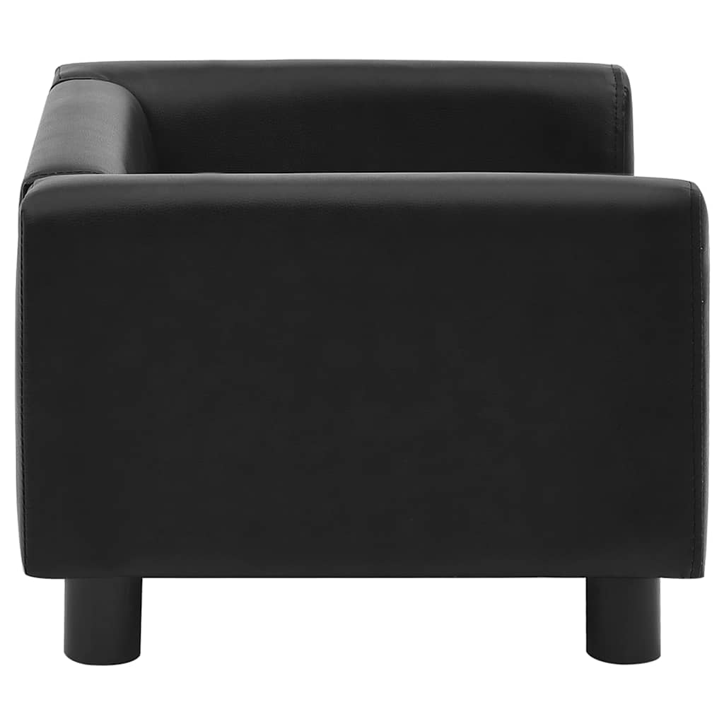 Canapé pour chien noir 60x43x30 cm en peluche et simili cuir