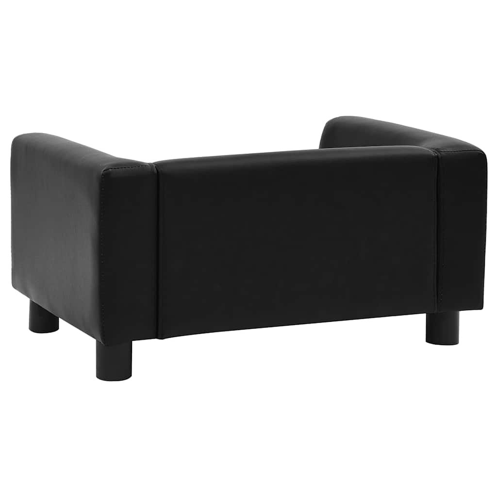 Canapé pour chien noir 60x43x30 cm en peluche et simili cuir