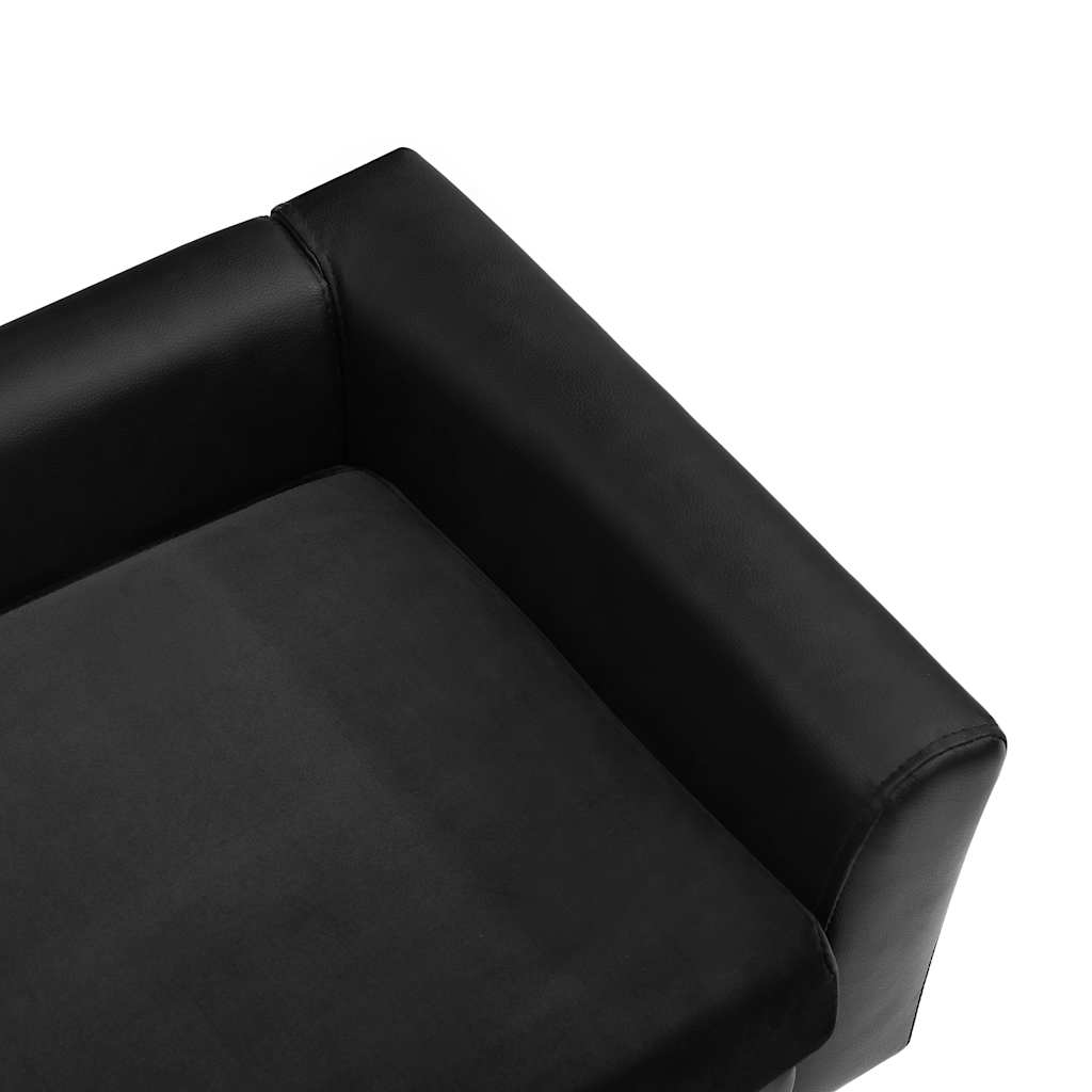 Canapé pour chien noir 60x43x30 cm en peluche et simili cuir