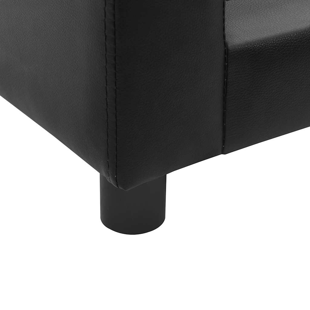 Canapé pour chien noir 60x43x30 cm en peluche et simili cuir