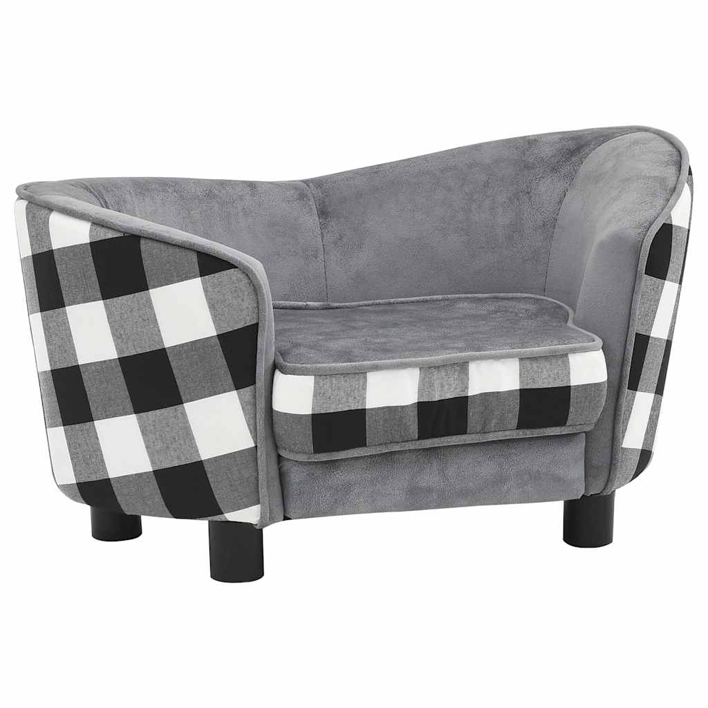 Hundesofa Grau 68x38x38 cm Plüsch