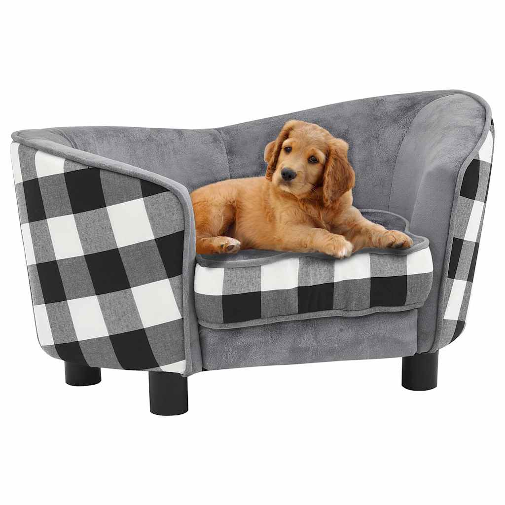 Canapé pour chien gris 68x38x38 cm peluche