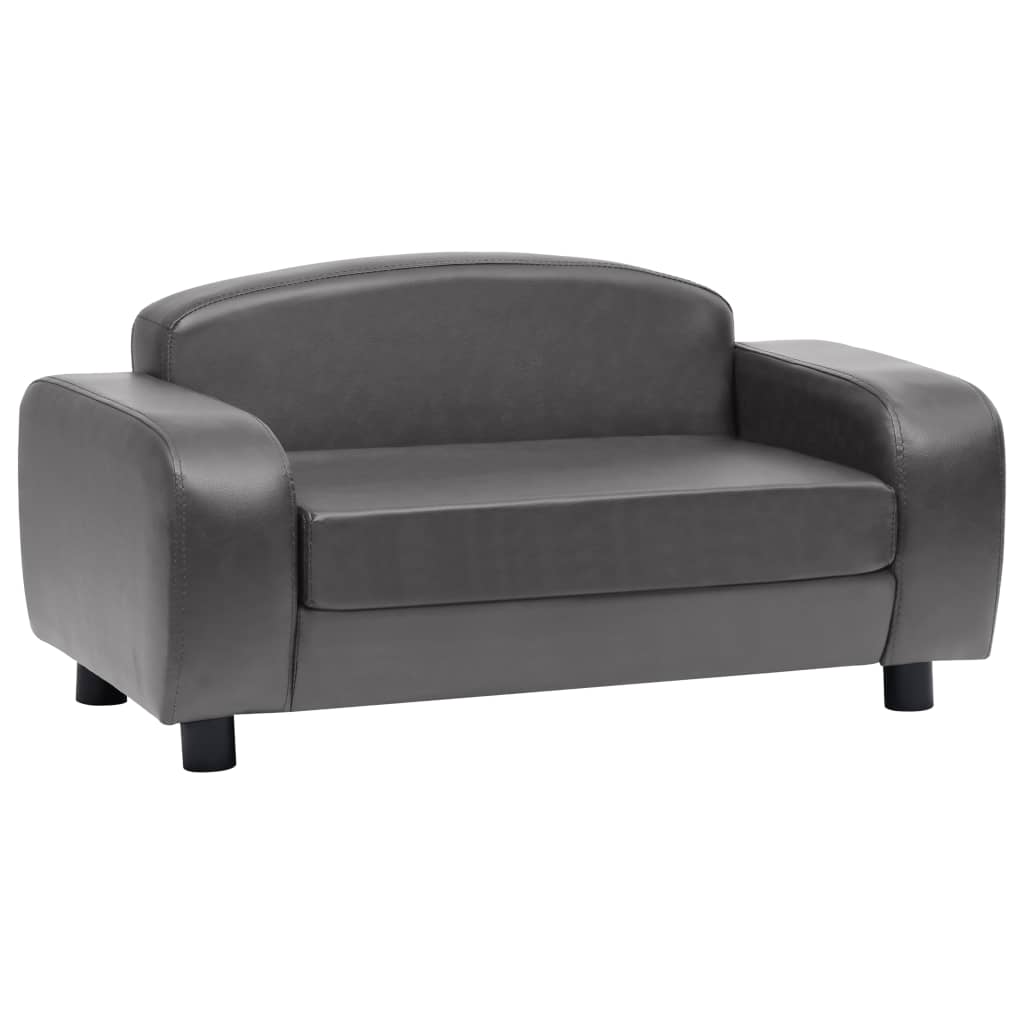 Dog sofa grey 80x50x40 cm artificial leather