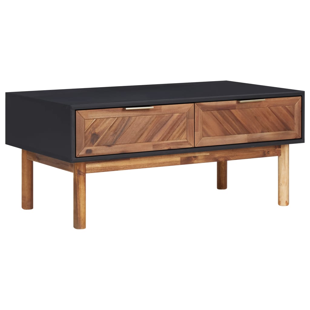 Table basse 90x50x40 cm en bois d'acacia massif et MDF