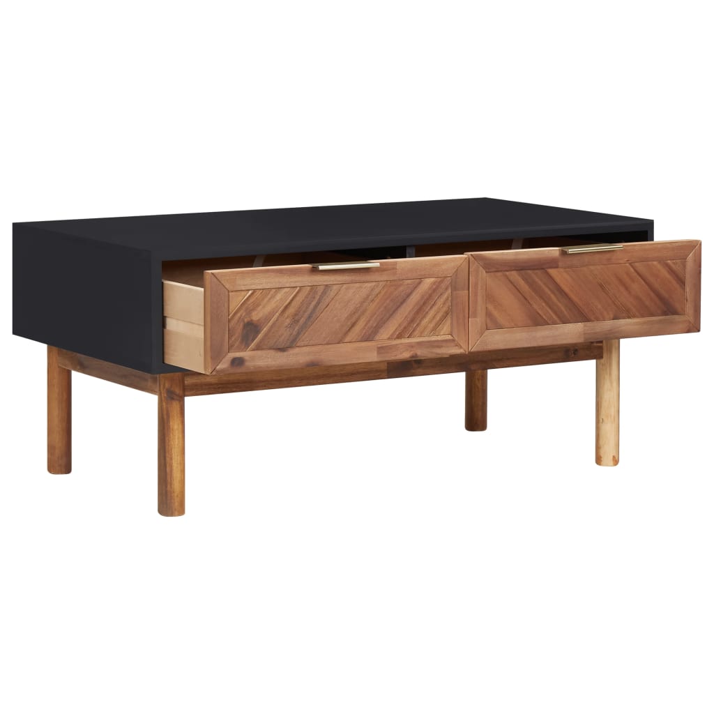 Table basse 90x50x40 cm en bois d'acacia massif et MDF