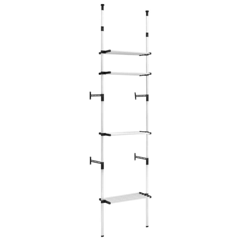 Telescopic wardrobe with shelves aluminum