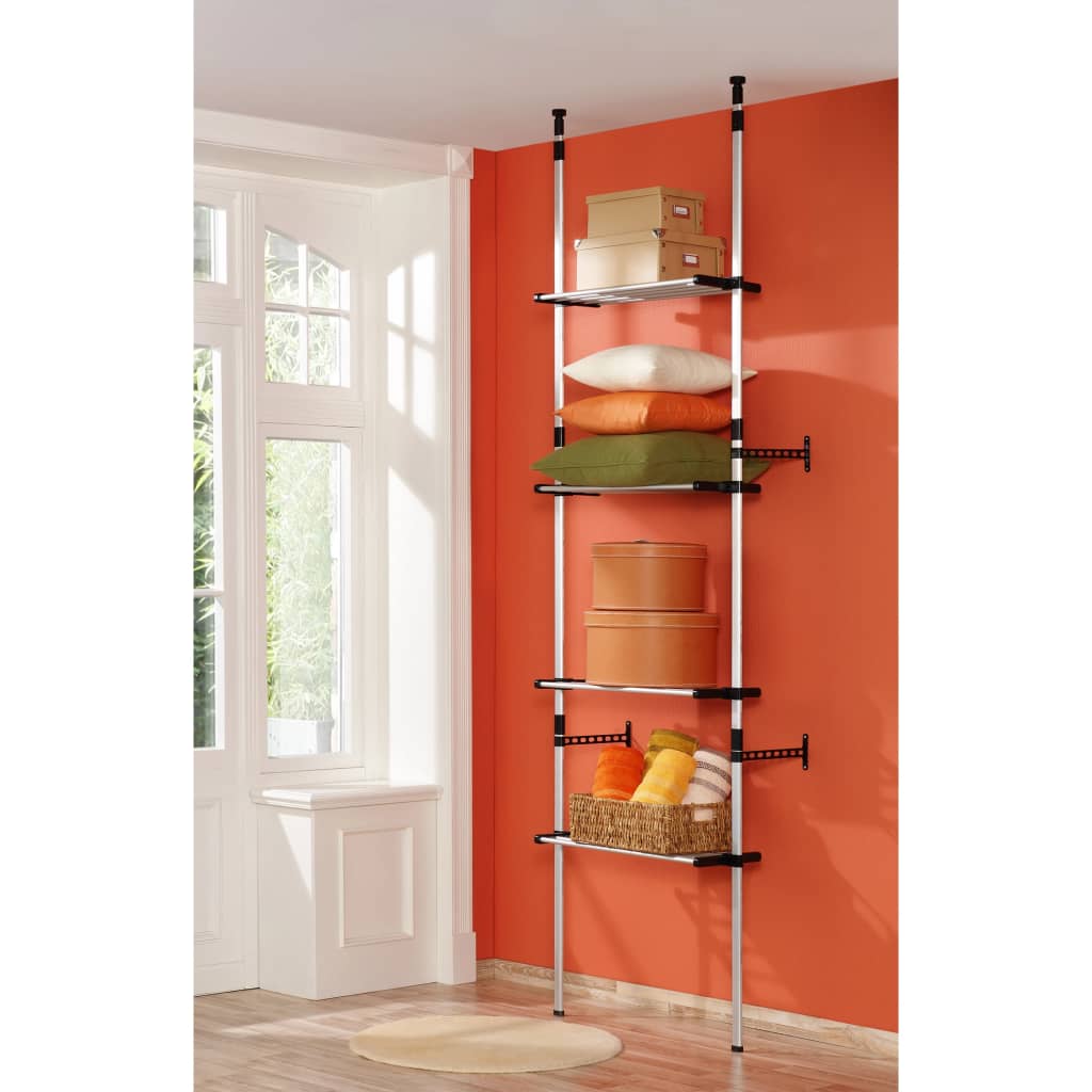 Telescopic wardrobe with shelves aluminum