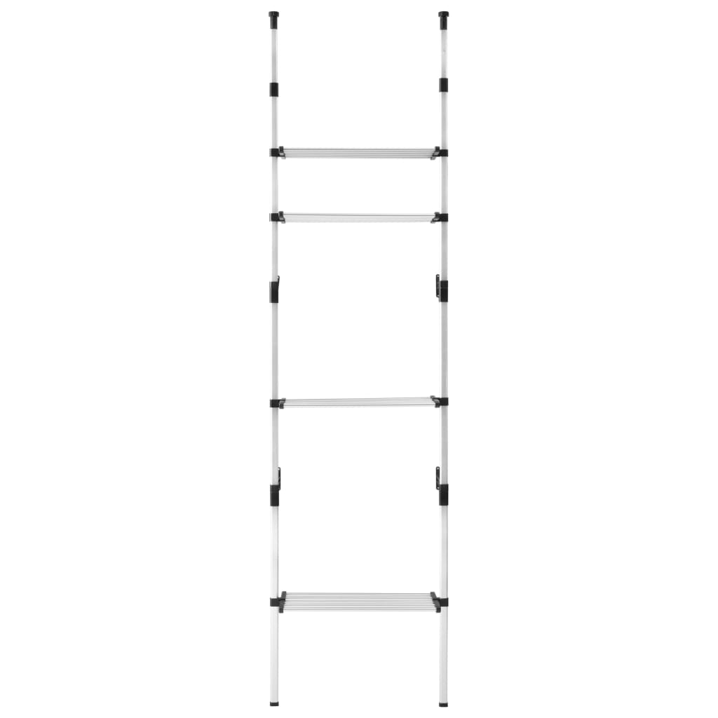 Telescopic wardrobe with shelves aluminum