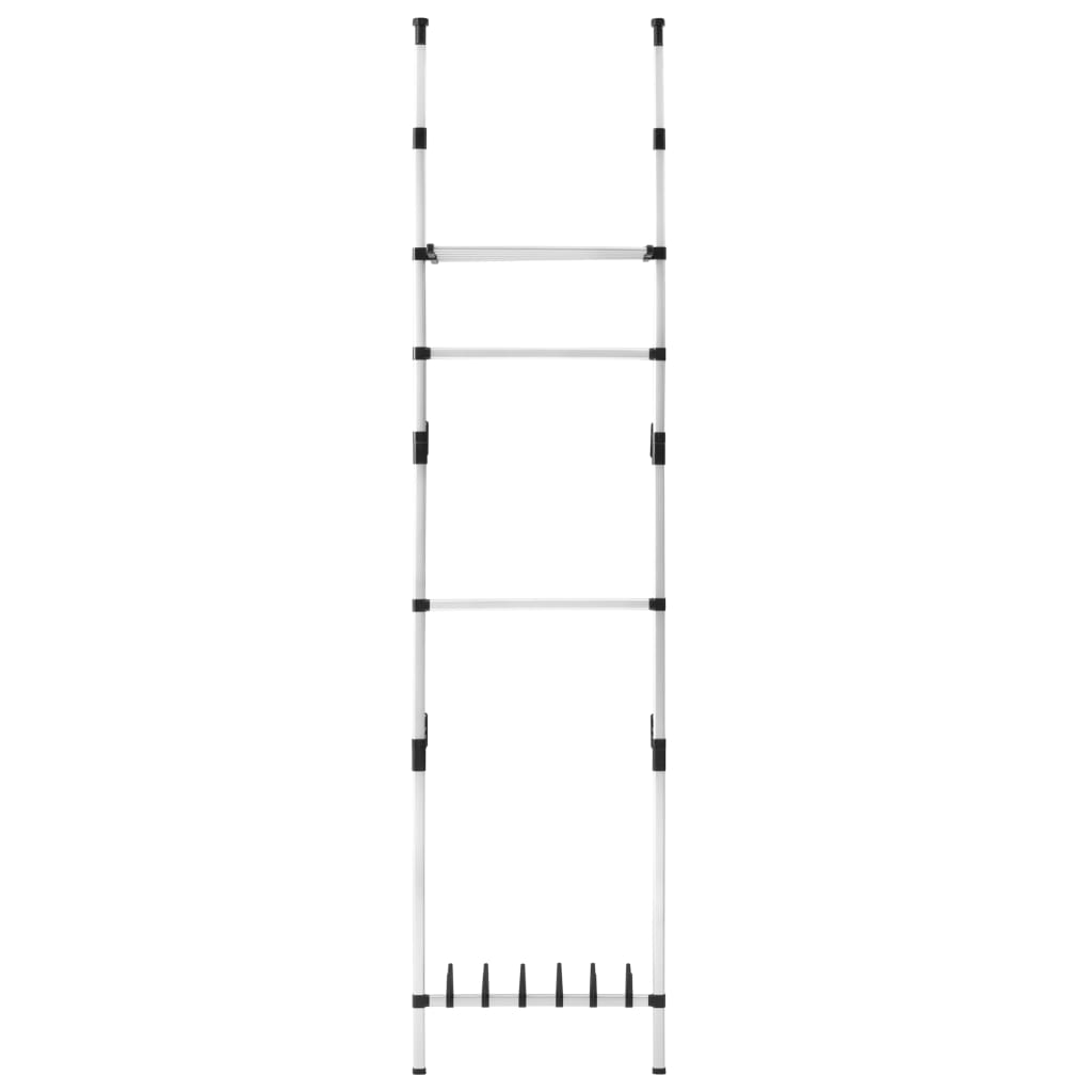 Telescopic wardrobe with rods and shelf aluminum
