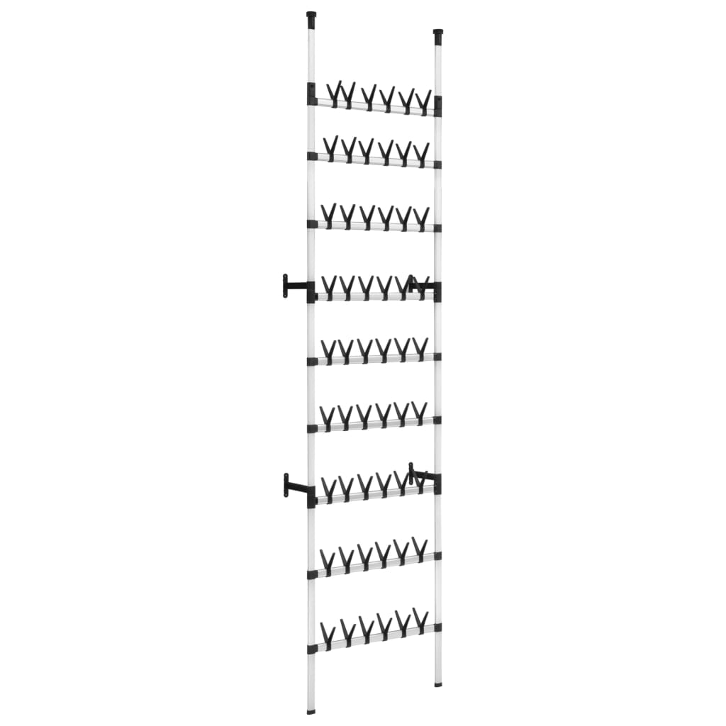 Telescopic shoe rack with aluminum rods