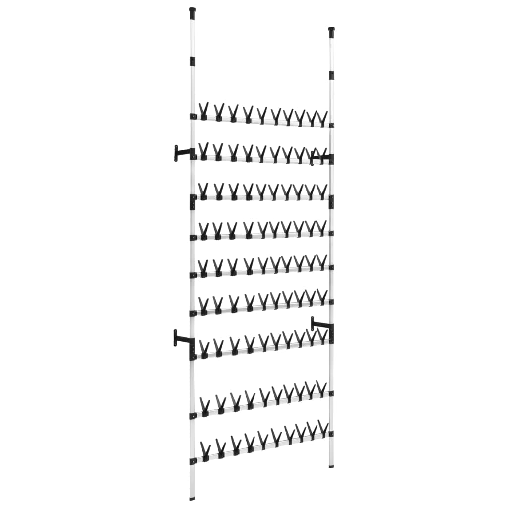 Telescopic shoe rack with aluminum rods